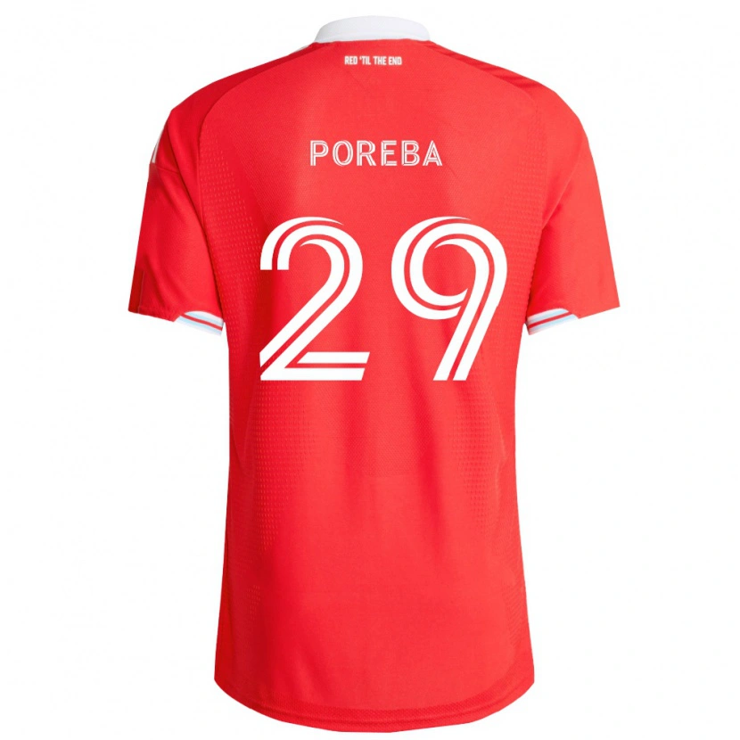 Danxen Mujer Camiseta David Poreba #29 Rojo Azul Profundo Blanco 1ª Equipación 2026/27 La Camisa México