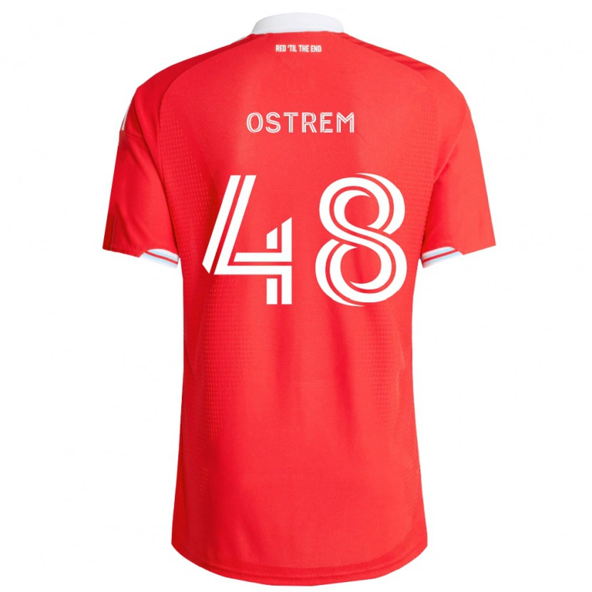 Danxen Mujer Camiseta Charlie Ostrem #48 Rojo Azul Profundo Blanco 1ª Equipación 2026/27 La Camisa México