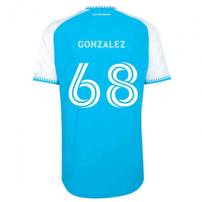 Danxen Mujer Camiseta Carlos Gonzalez #68 Azul Cielo Blanco Negro 1ª Equipación 2026/27 La Camisa México
