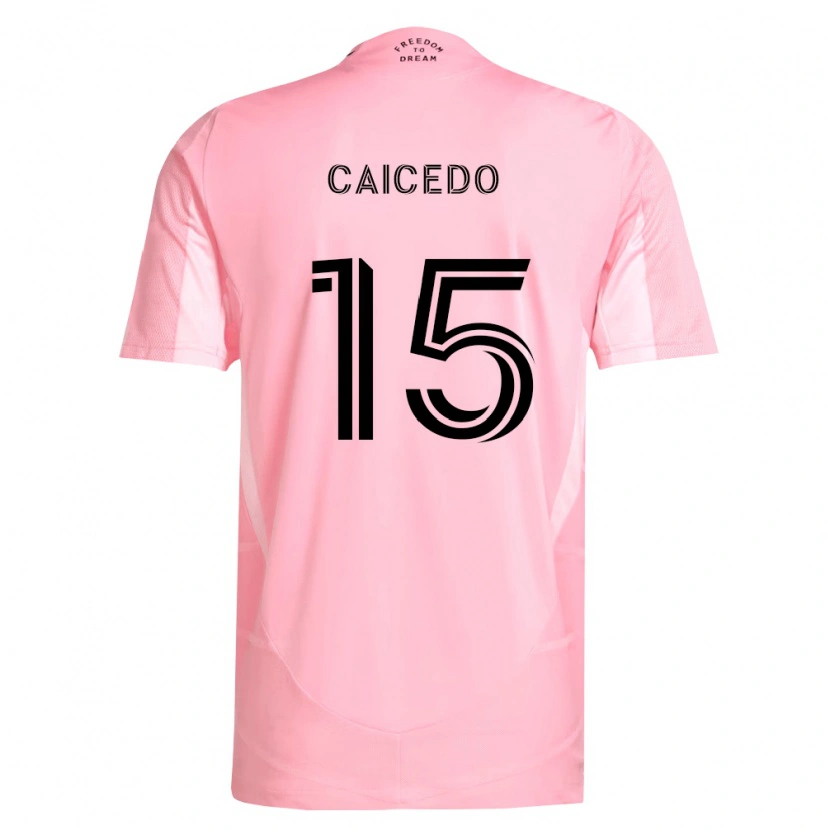 Danxen Mujer Camiseta Fricio Caicedo #15 Rosa Negro 1ª Equipación 2026/27 La Camisa México