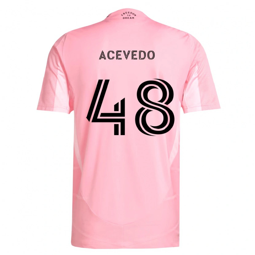 Danxen Mujer Camiseta Matías Acevedo #48 Rosa Negro 1ª Equipación 2026/27 La Camisa México