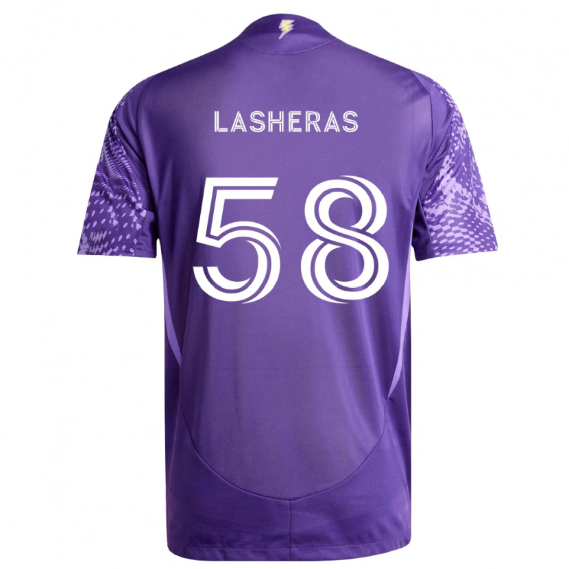 Danxen Mujer Camiseta Nicolas Lasheras #58 Morado Blanco 1ª Equipación 2026/27 La Camisa México