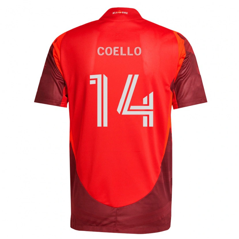 Danxen Mujer Camiseta Alonso Coello #14 Rojo Borgoña 1ª Equipación 2026/27 La Camisa México