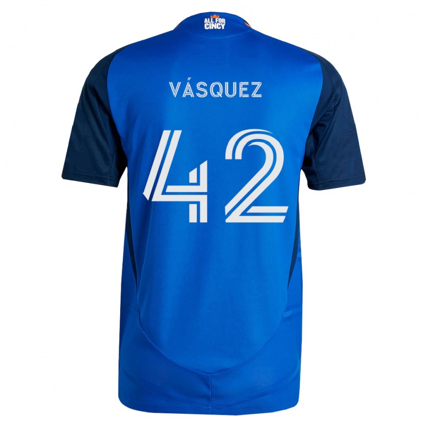 Danxen Mujer Camiseta Mathías Vásquez #42 Azul Real Naranja 1ª Equipación 2026/27 La Camisa México