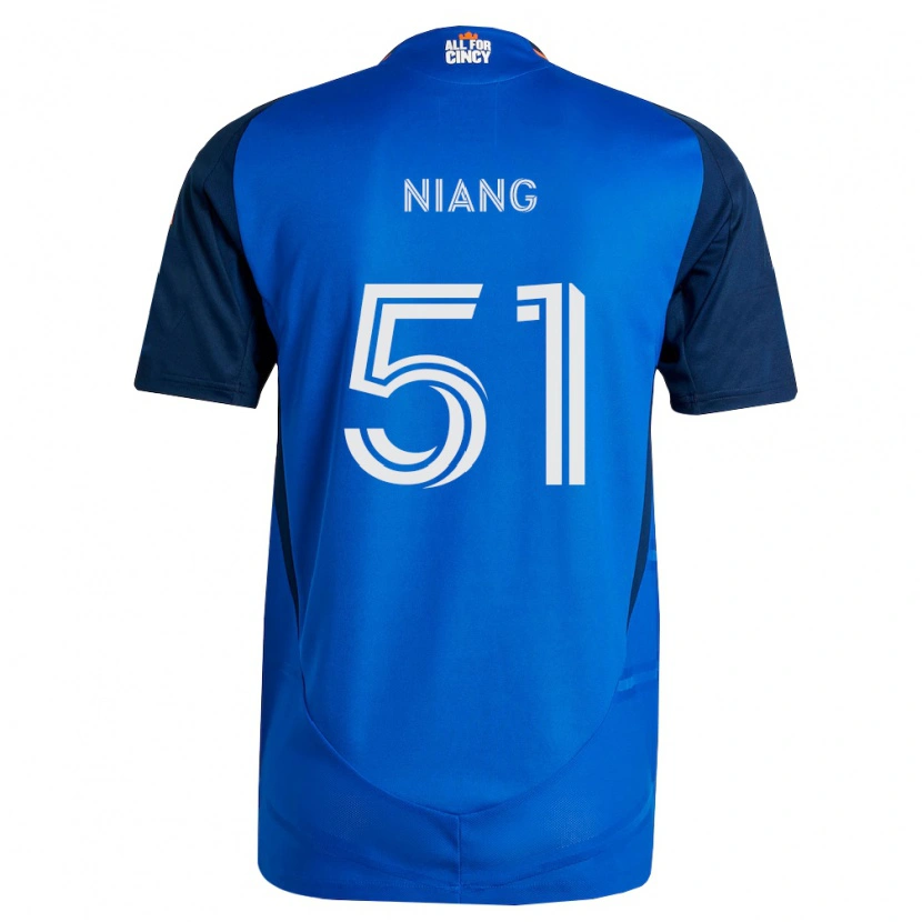 Danxen Mujer Camiseta Cheikhou Niang #51 Azul Real Naranja 1ª Equipación 2026/27 La Camisa México