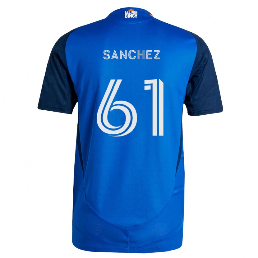Danxen Mujer Camiseta Santiago Sanchez #61 Azul Real Naranja 1ª Equipación 2026/27 La Camisa México