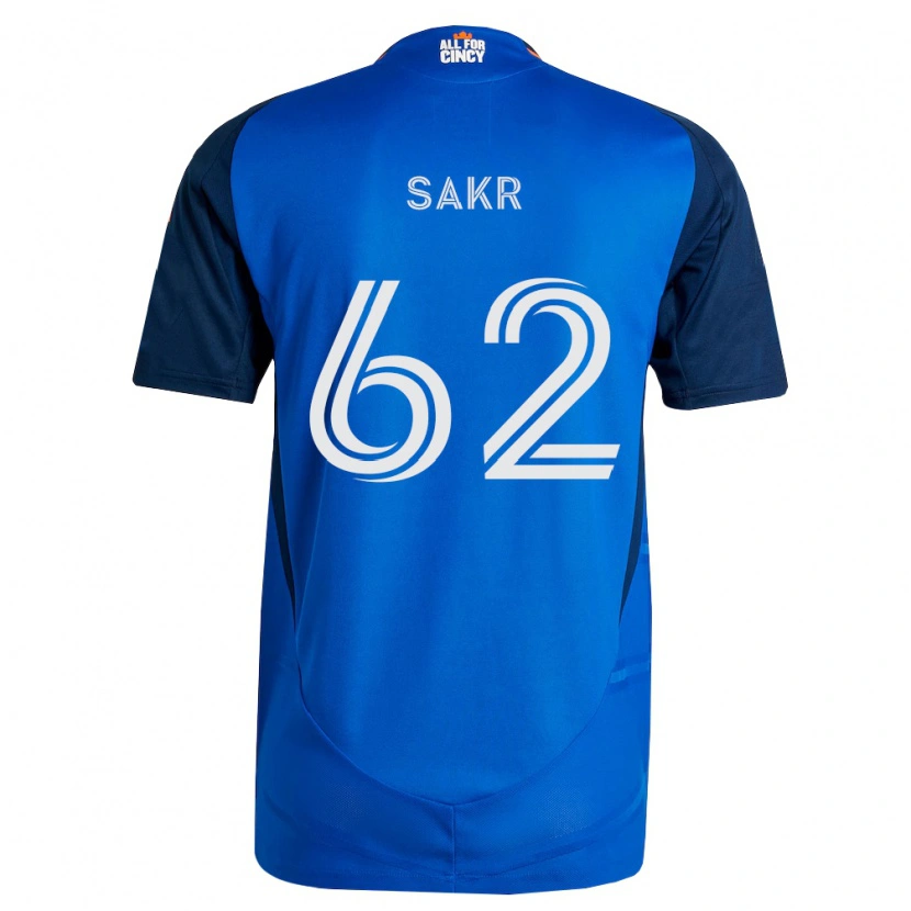 Danxen Mujer Camiseta Ali Sakr #62 Azul Real Naranja 1ª Equipación 2026/27 La Camisa México
