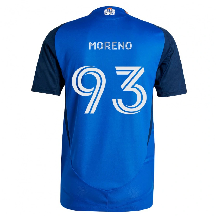 Danxen Mujer Camiseta Júnior Moreno #93 Azul Real Naranja 1ª Equipación 2026/27 La Camisa México