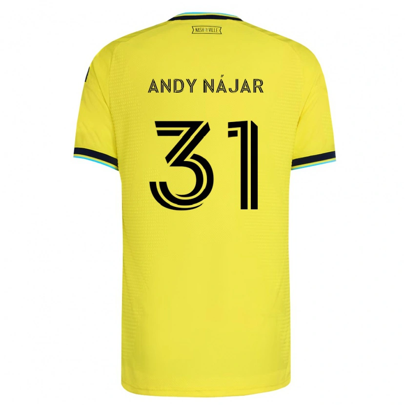 Danxen Mujer Camiseta Andy Nájar #31 Amarillo Brillante Azul Marino 1ª Equipación 2026/27 La Camisa México