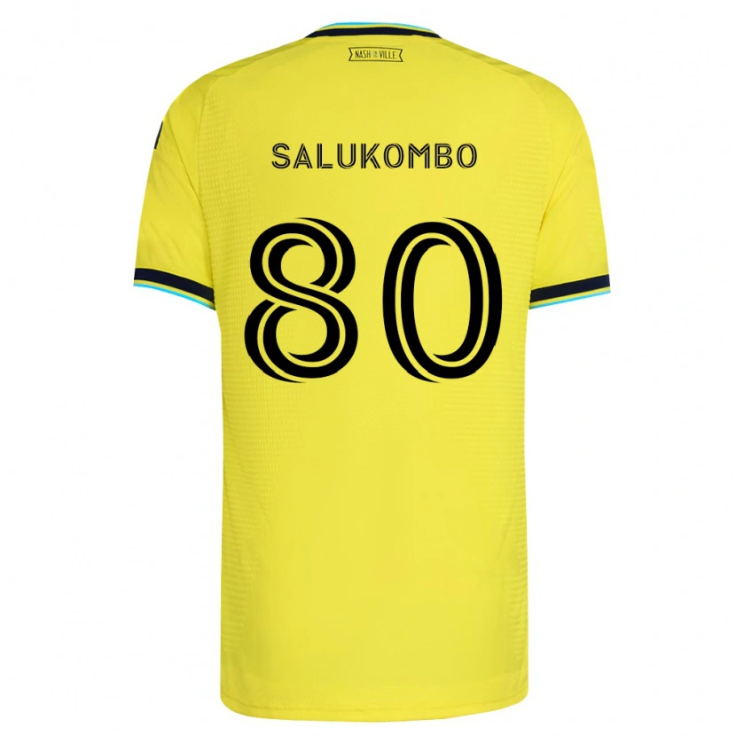 Danxen Mujer Camiseta David Salukombo #80 Amarillo Brillante Azul Marino 1ª Equipación 2026/27 La Camisa México