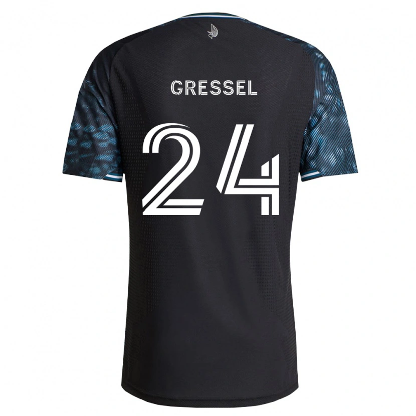 Danxen Mujer Camiseta Julian Gressel #24 Negro Blanco 1ª Equipación 2026/27 La Camisa México