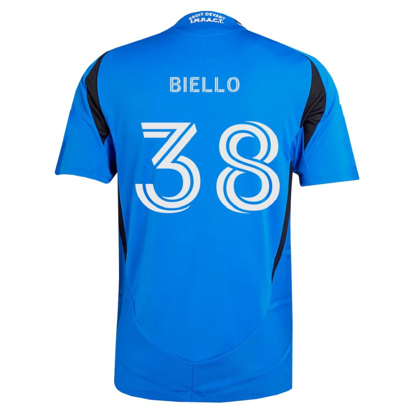 Danxen Mujer Camiseta Alessandro Biello #38 Azul Blanco Negro 1ª Equipación 2026/27 La Camisa México