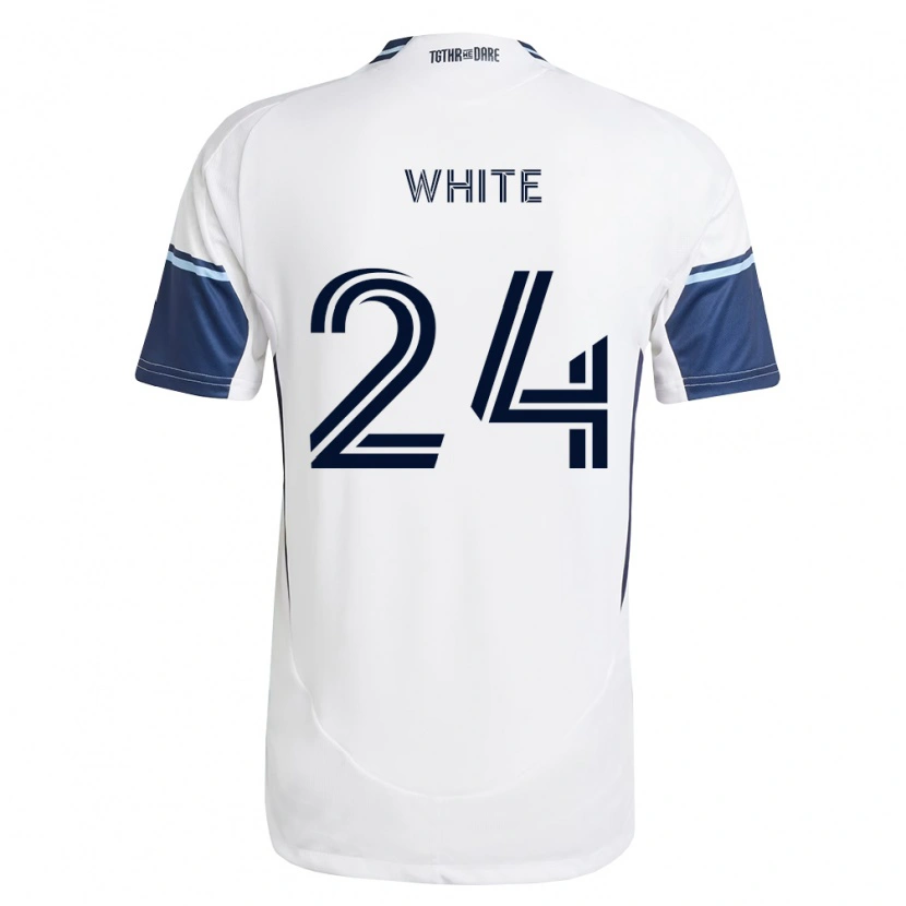 Danxen Mujer Camiseta Brian White #24 Blanco Azul Real 1ª Equipación 2026/27 La Camisa México