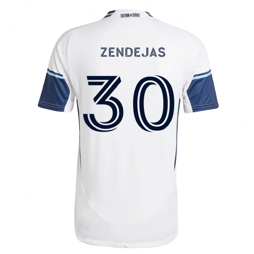 Danxen Mujer Camiseta Adrián Zendejas #30 Blanco Azul Real 1ª Equipación 2026/27 La Camisa México