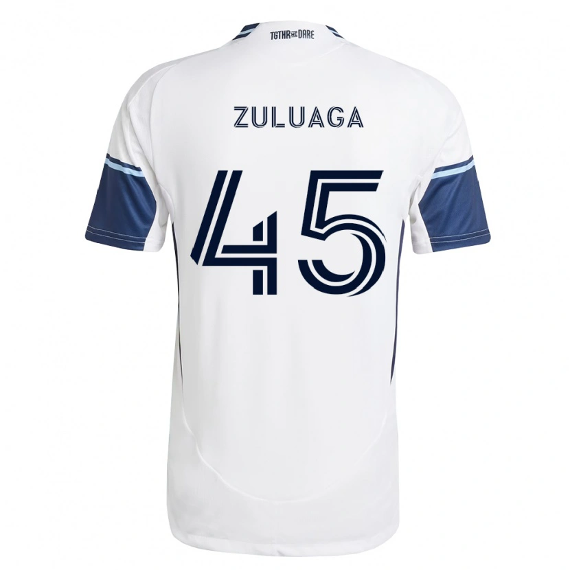 Danxen Mujer Camiseta Yeider Zuluaga #45 Blanco Azul Real 1ª Equipación 2026/27 La Camisa México