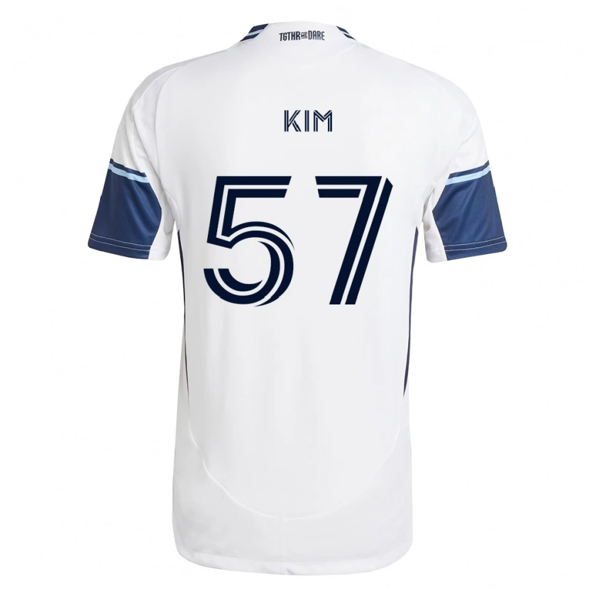 Danxen Mujer Camiseta Jayden Kim #57 Blanco Azul Real 1ª Equipación 2026/27 La Camisa México
