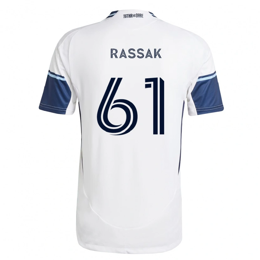 Danxen Mujer Camiseta Carson Rassak #61 Blanco Azul Real 1ª Equipación 2026/27 La Camisa México