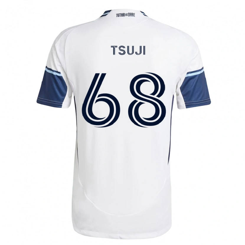 Danxen Mujer Camiseta Yuma Tsuji #68 Blanco Azul Real 1ª Equipación 2026/27 La Camisa México