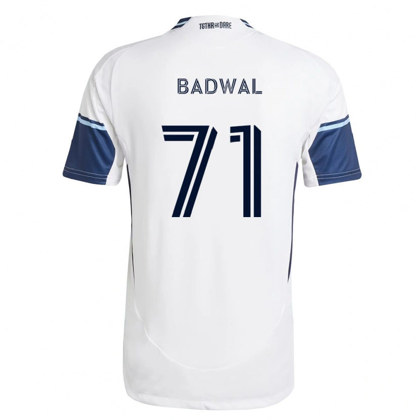 Danxen Mujer Camiseta Manav Badwal #71 Blanco Azul Real 1ª Equipación 2026/27 La Camisa México