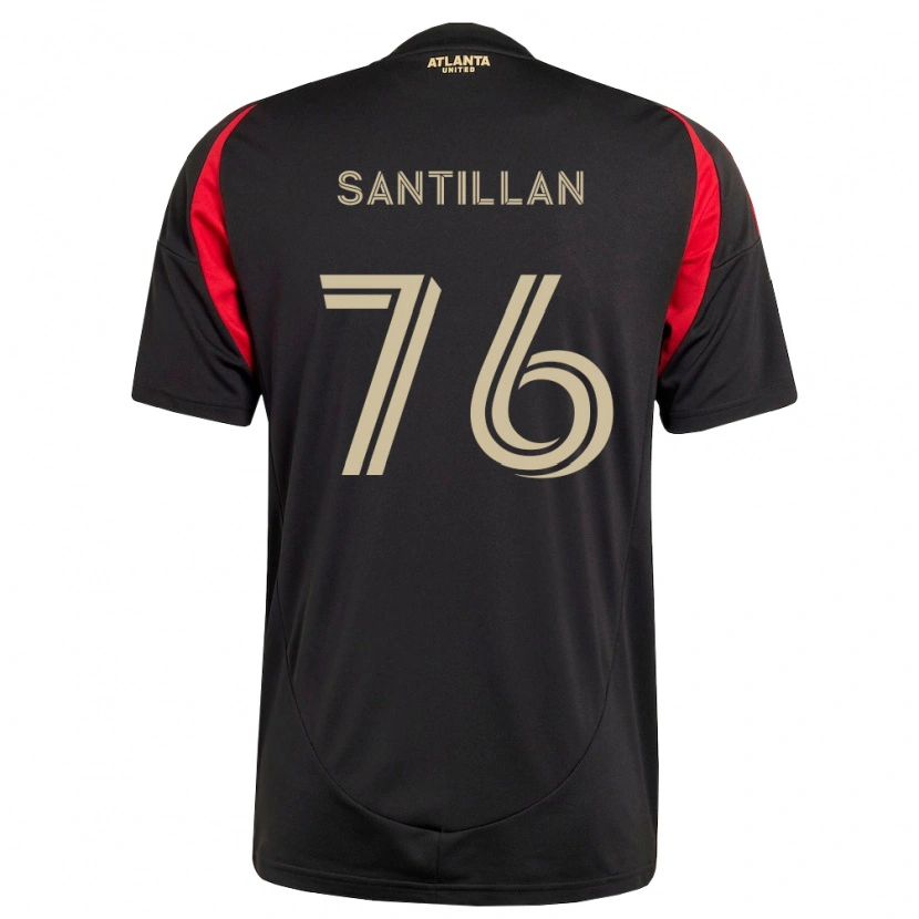 Danxen Mujer Camiseta Noe Santillan #76 Negro Rojo 1ª Equipación 2026/27 La Camisa México