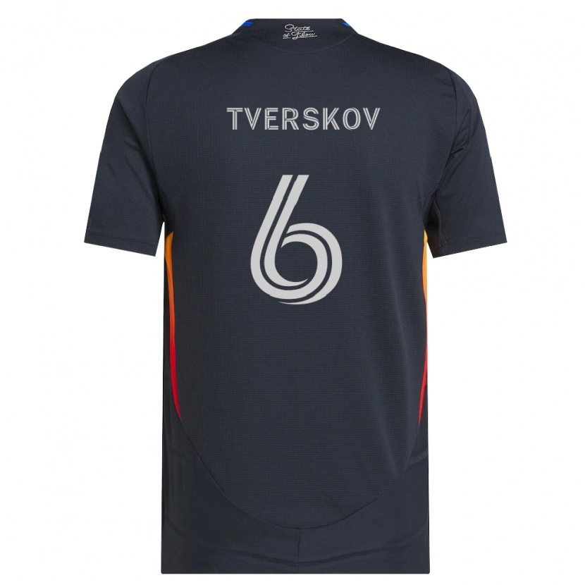 Danxen Mujer Camiseta Jeppe Tverskov #6 Gris Oscuro Rojo 1ª Equipación 2026/27 La Camisa México