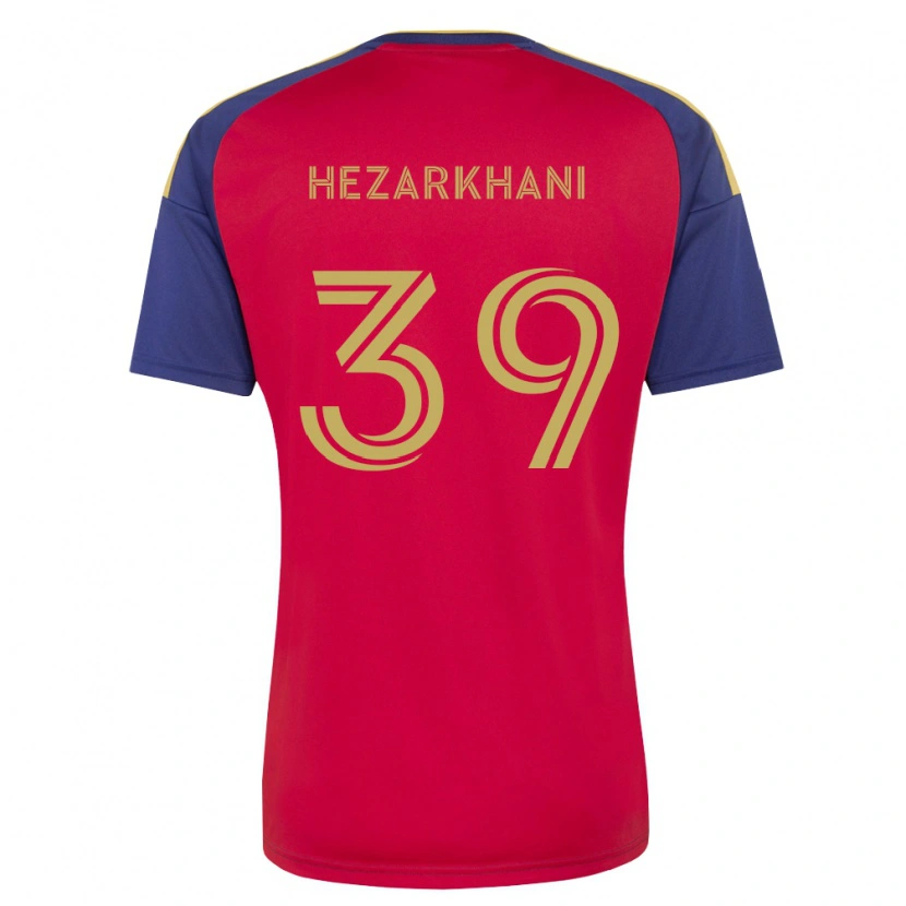 Danxen Mujer Camiseta Aiden Hezarkhani #39 Azul Real Marrón Rojo 1ª Equipación 2026/27 La Camisa México