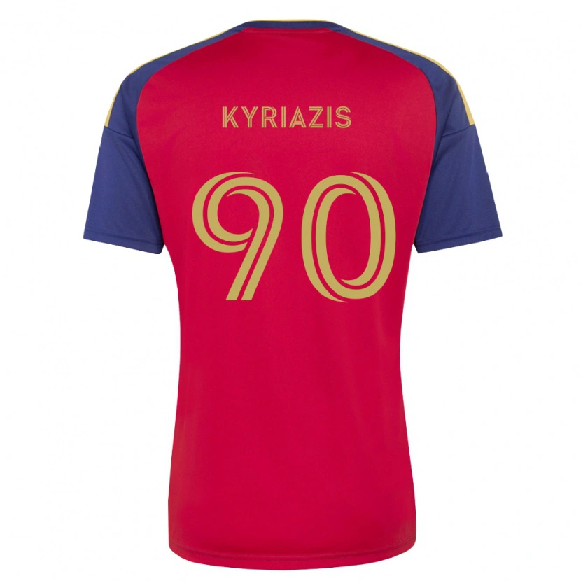 Danxen Mujer Camiseta Konstantinos Kyriazis #90 Azul Real Marrón Rojo 1ª Equipación 2026/27 La Camisa México