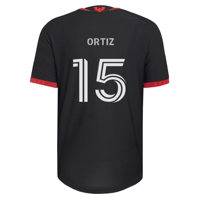 Danxen Mujer Camiseta Edwin Ortiz #15 Negro Blanco Rojo 1ª Equipación 2026/27 La Camisa México