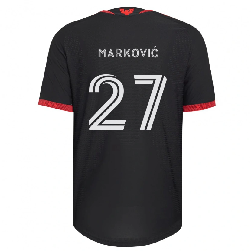 Danxen Mujer Camiseta Nikola Marković #27 Negro Blanco Rojo 1ª Equipación 2026/27 La Camisa México