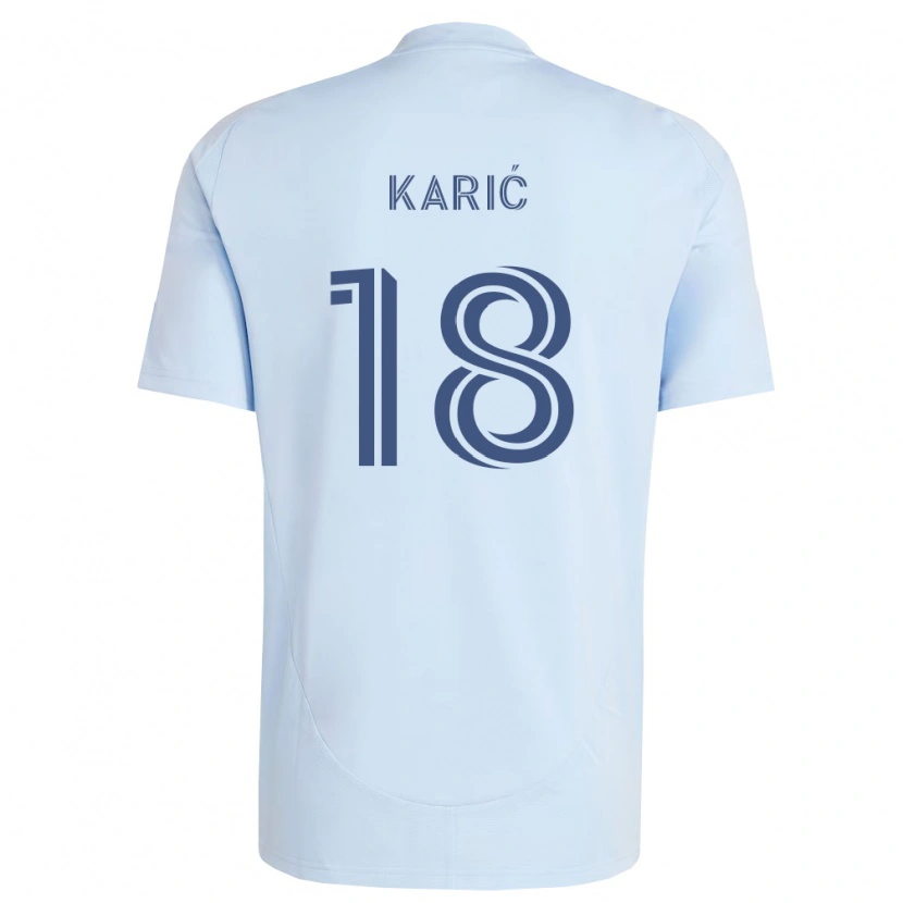 Danxen Mujer Camiseta Emir Karić #18 Azul Claro Gris Claro 1ª Equipación 2026/27 La Camisa México
