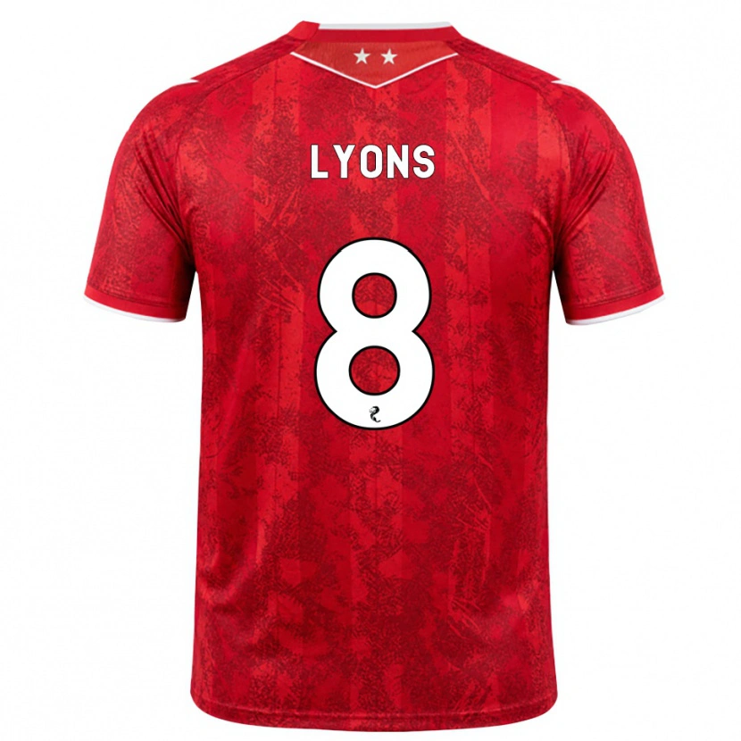 Danxen Mujer Camiseta Brad Lyons #8 Rojo Blanco 1ª Equipación 2026/27 La Camisa México