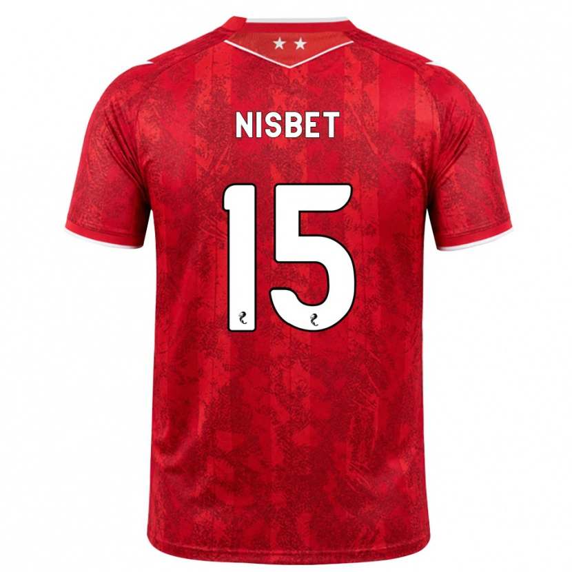 Danxen Mujer Camiseta Kevin Nisbet #15 Rojo Blanco 1ª Equipación 2026/27 La Camisa México