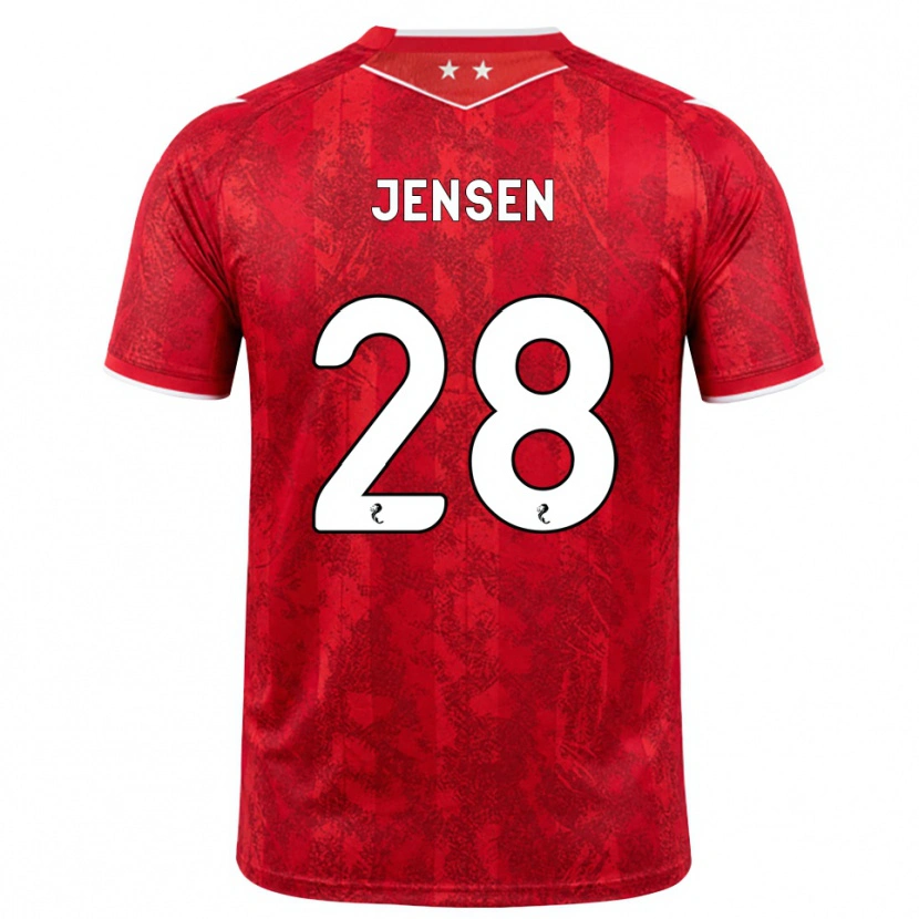 Danxen Mujer Camiseta Alexander Jensen #28 Rojo Blanco 1ª Equipación 2026/27 La Camisa México
