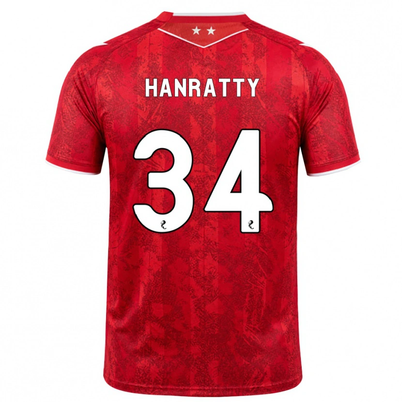 Danxen Mujer Camiseta Kevin Hanratty #34 Rojo Blanco 1ª Equipación 2026/27 La Camisa México