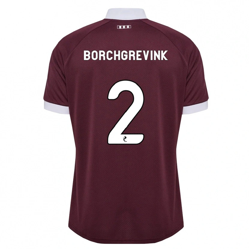 Danxen Mujer Camiseta Christian Borchgrevink #2 Blanco Borgoña 1ª Equipación 2026/27 La Camisa México