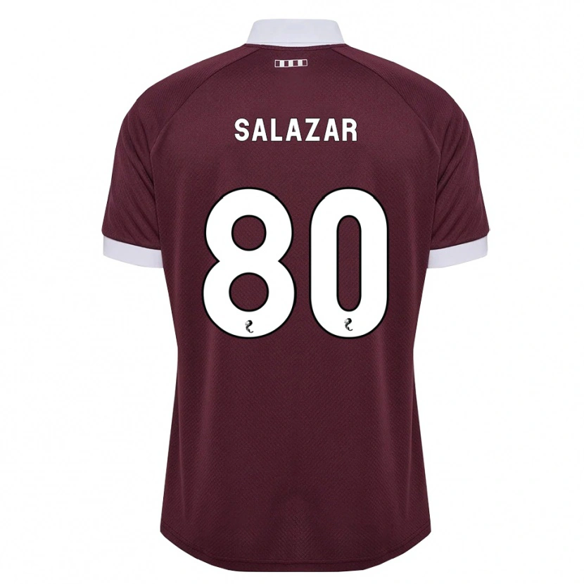 Danxen Mujer Camiseta Andrés Salazar #80 Blanco Borgoña 1ª Equipación 2026/27 La Camisa México