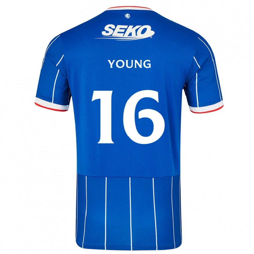 Danxen Mujer Camiseta Calum Young #16 Rojo Azul Blanco 1ª Equipación 2026/27 La Camisa México