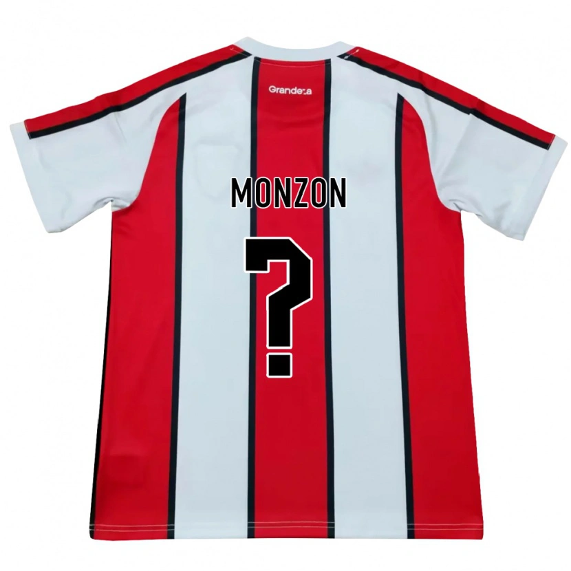 Danxen Mujer Camiseta Lucas Monzón #0 Blanco Rojo Negro 2ª Equipación 2026/27 La Camisa México