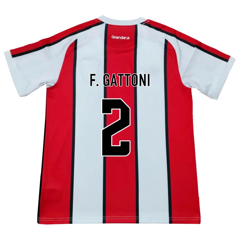 Danxen Mujer Camiseta Federico Gattoni #2 Blanco Rojo Negro 2ª Equipación 2026/27 La Camisa México