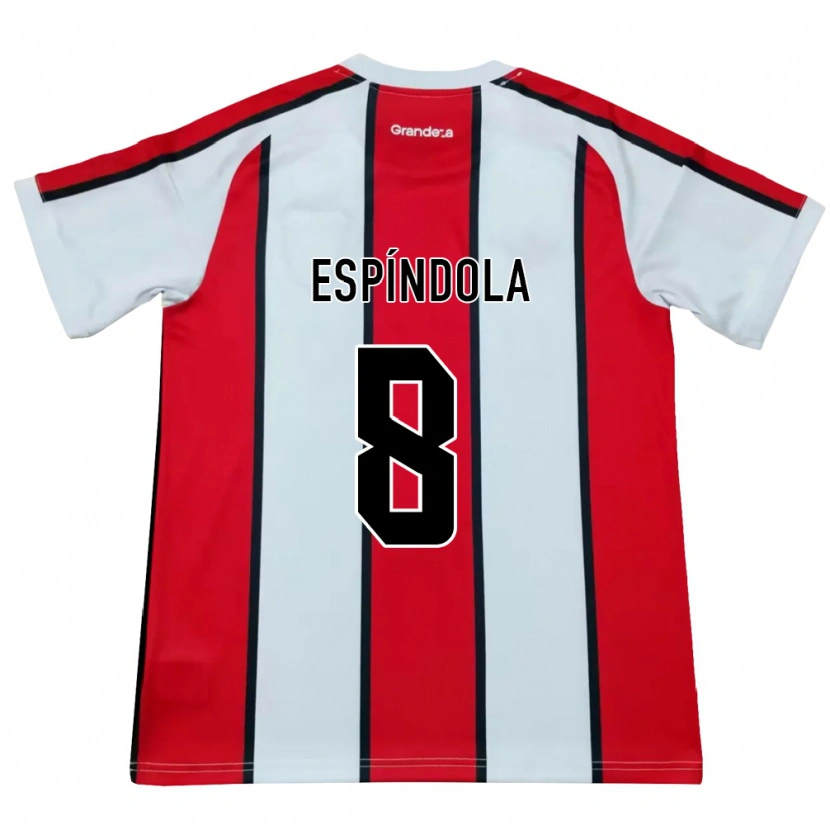 Danxen Mujer Camiseta Santiago Espíndola #8 Blanco Rojo Negro 2ª Equipación 2026/27 La Camisa México