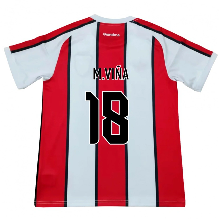Danxen Mujer Camiseta Matías Viña #18 Blanco Rojo Negro 2ª Equipación 2026/27 La Camisa México