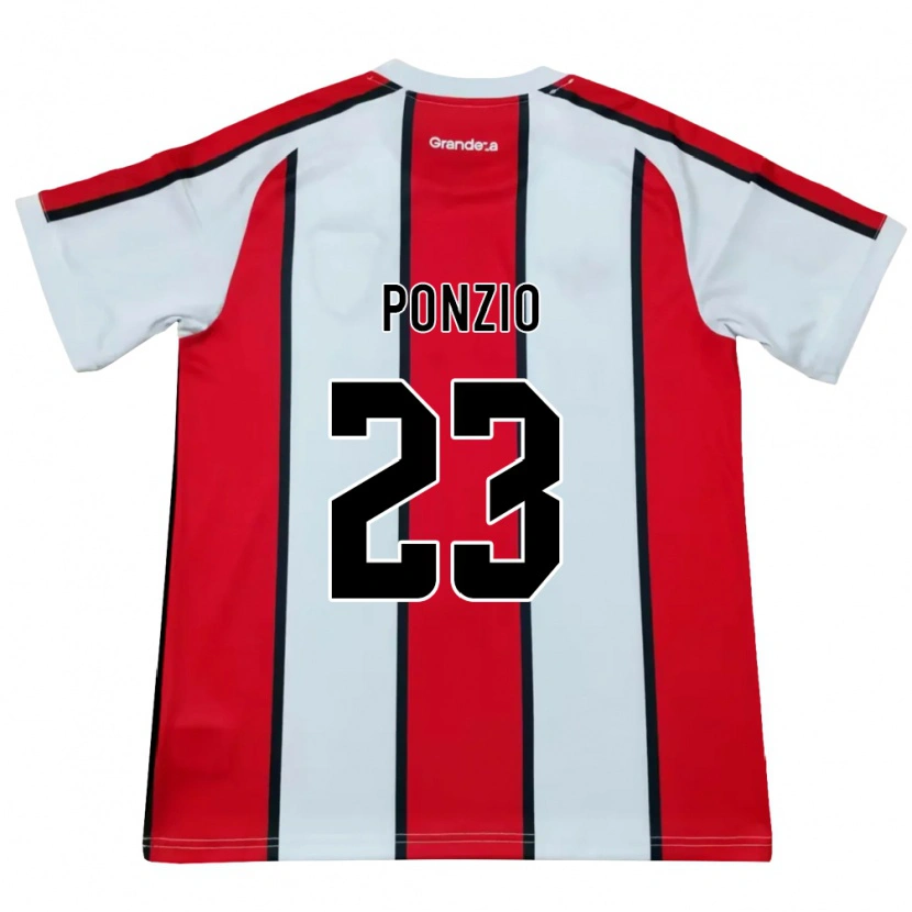 Danxen Mujer Camiseta Leonardo Ponzio #23 Blanco Rojo Negro 2ª Equipación 2026/27 La Camisa México