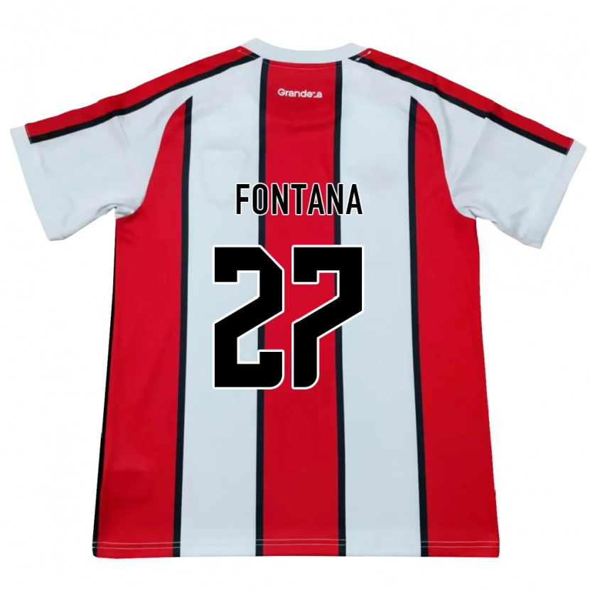 Danxen Mujer Camiseta Agustin Fontana #27 Blanco Rojo Negro 2ª Equipación 2026/27 La Camisa México
