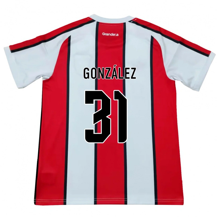 Danxen Mujer Camiseta Facundo González #31 Blanco Rojo Negro 2ª Equipación 2026/27 La Camisa México