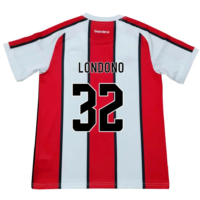 Danxen Mujer Camiseta Flabian Londono #32 Blanco Rojo Negro 2ª Equipación 2026/27 La Camisa México