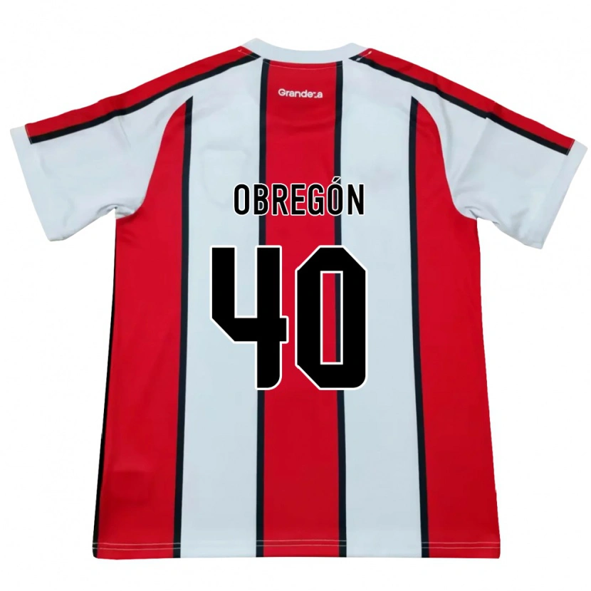 Danxen Mujer Camiseta Agustín Obregón #40 Blanco Rojo Negro 2ª Equipación 2026/27 La Camisa México