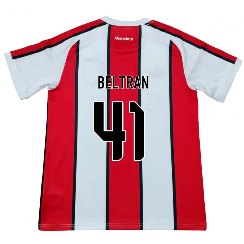 Danxen Mujer Camiseta Santiago Beltrán #41 Blanco Rojo Negro 2ª Equipación 2026/27 La Camisa México