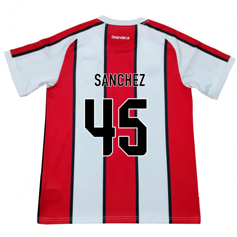 Danxen Mujer Camiseta Sebastián Sánchez #45 Blanco Rojo Negro 2ª Equipación 2026/27 La Camisa México