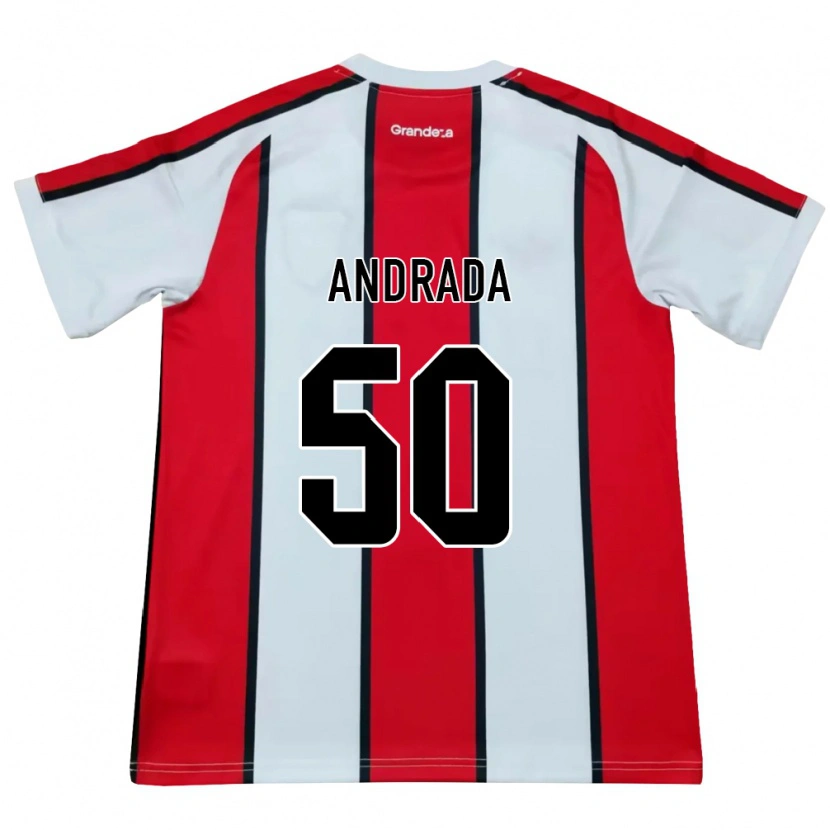 Danxen Mujer Camiseta Tobías Andrada #50 Blanco Rojo Negro 2ª Equipación 2026/27 La Camisa México