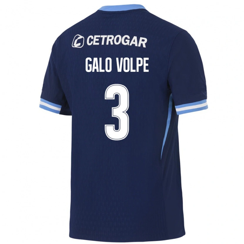 Danxen Mujer Camiseta Galo Volpe #3 Azul Real Azul Claro Blanco 2ª Equipación 2026/27 La Camisa México